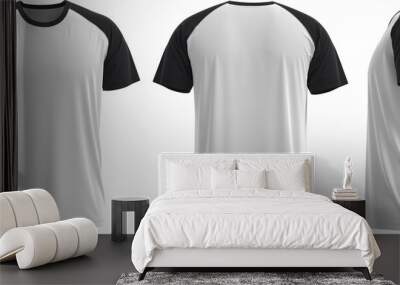  Raglan Short sleeve T-shirt  [ Black+ White] Wall mural